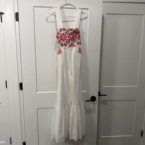 Carolina K White Embroidered Jumpsuit XS
